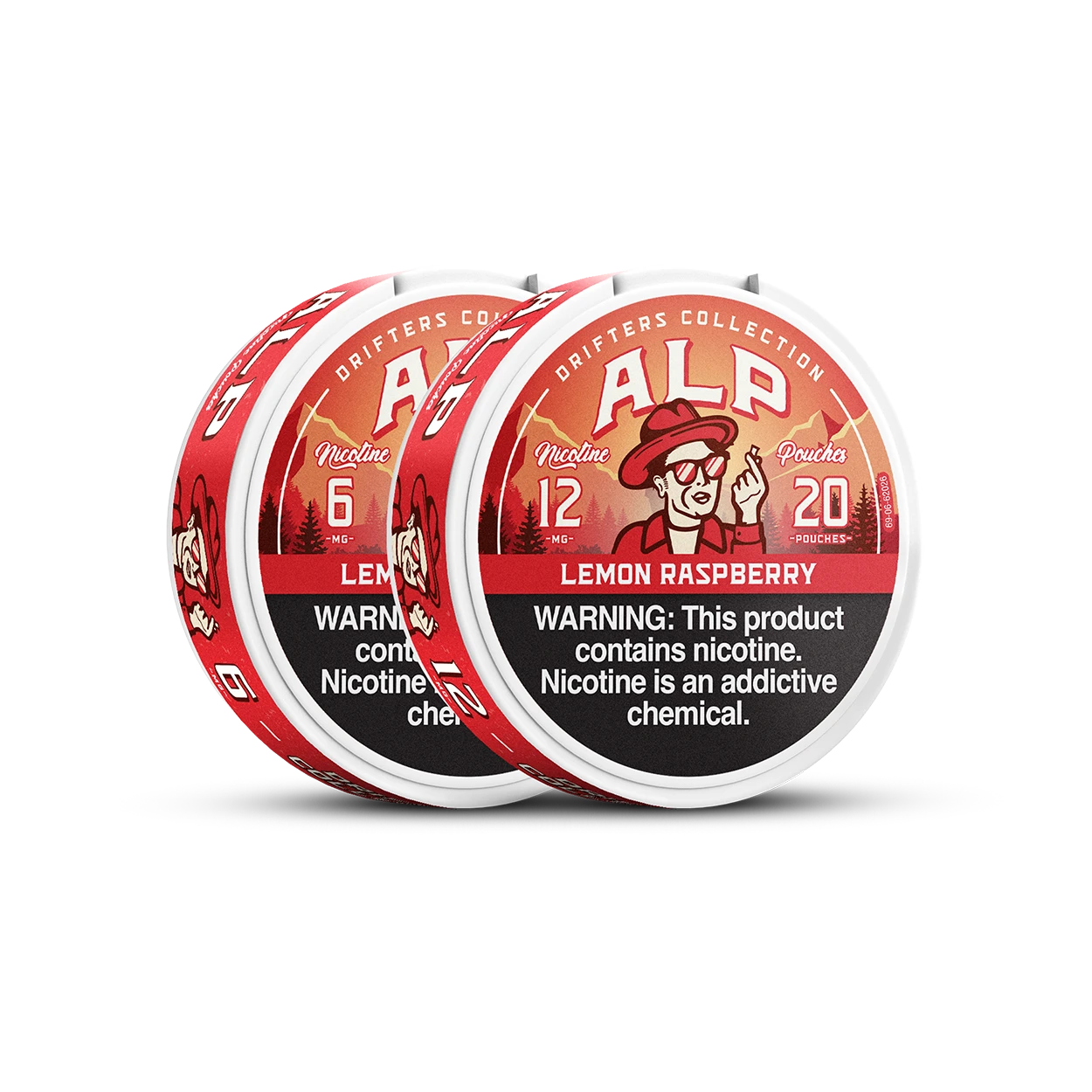 Drifters Lemon Raspberry Nicotine Pouches - 6 & 12 MG | ALP Pouches