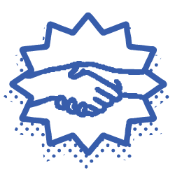 Handshake icon symbolizing ALP's commitment to supporting meaningful causes for a better world.