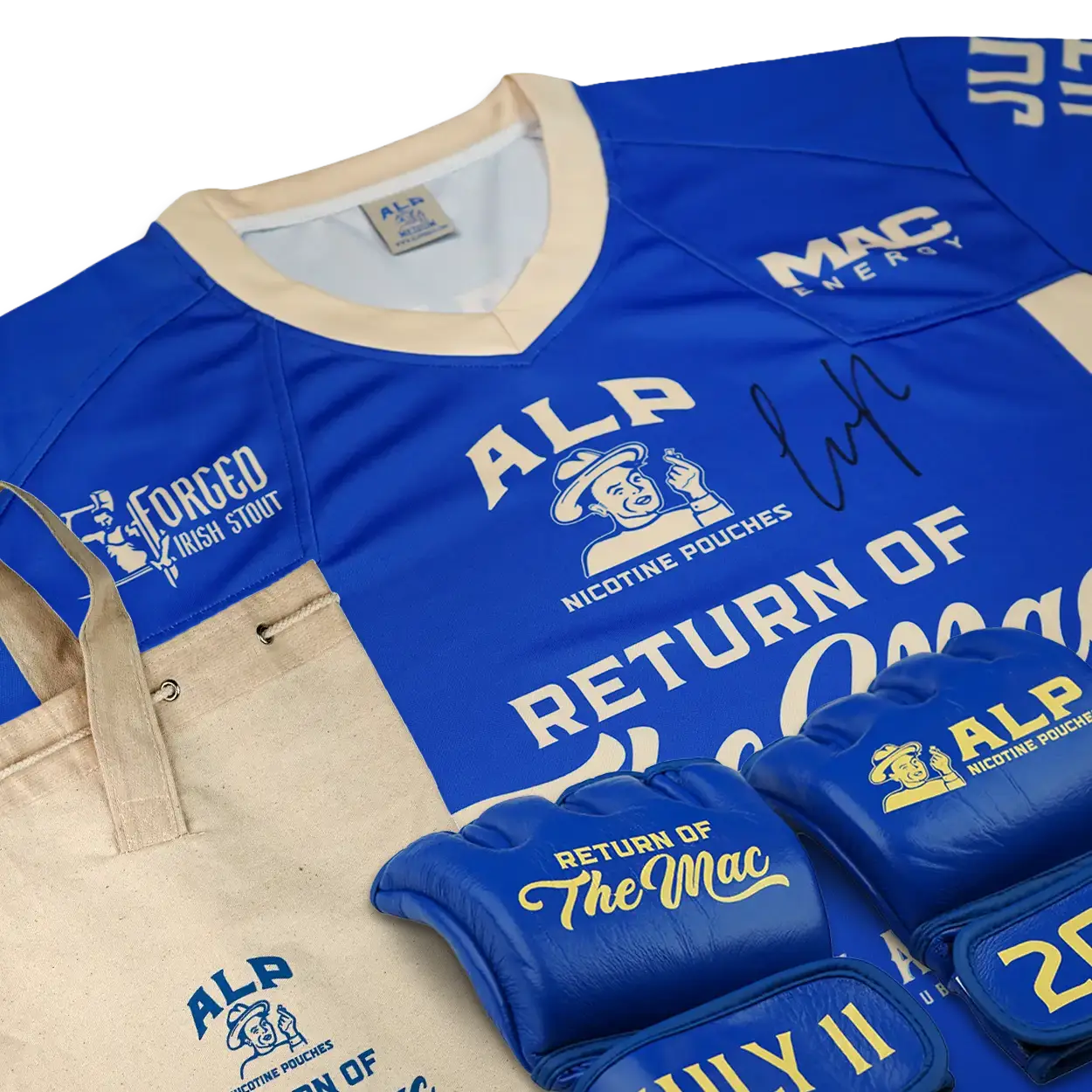 Return of the Mac Signed Jersey with Sparring Gloves