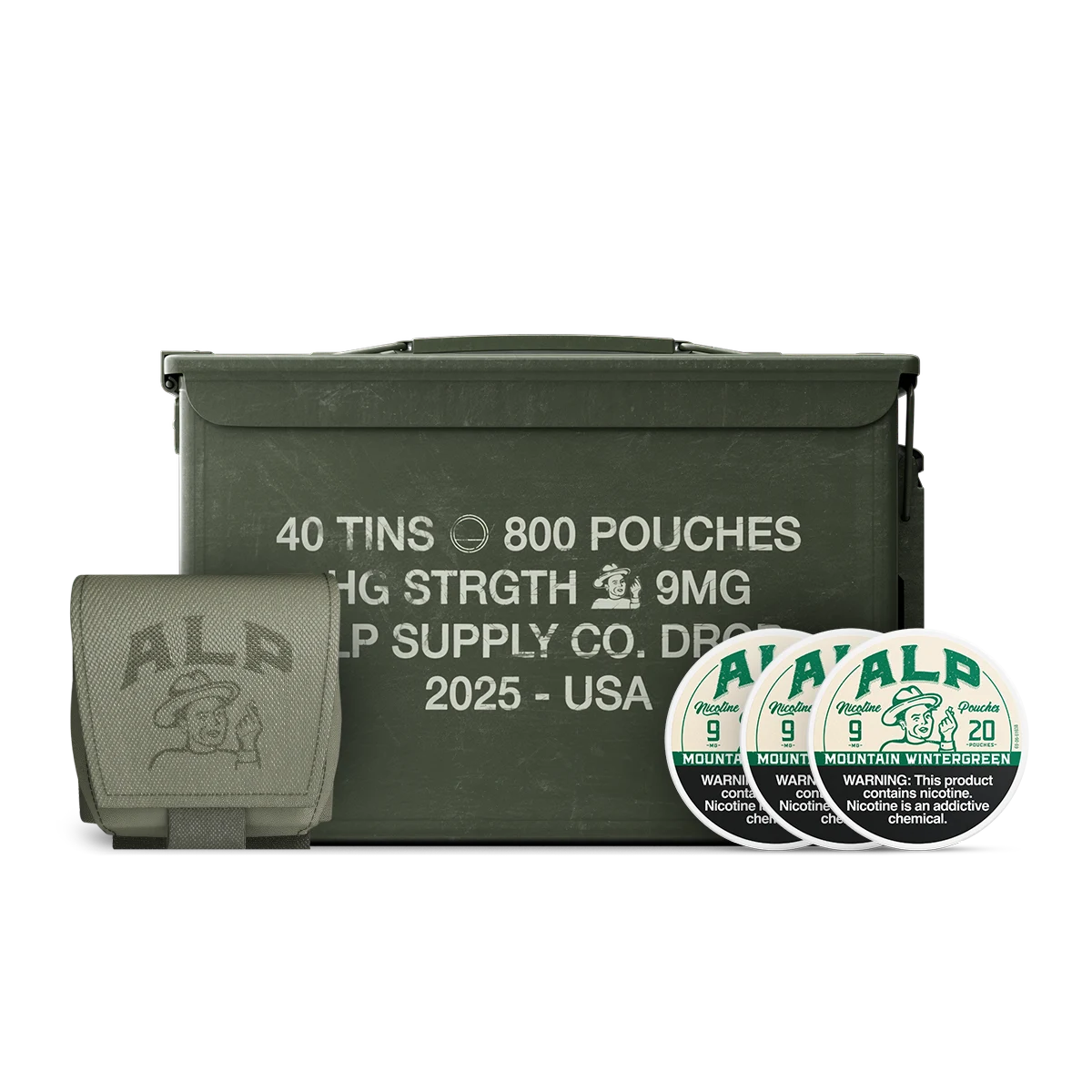 50 Cal Wintergreen 9mg Ammo Can