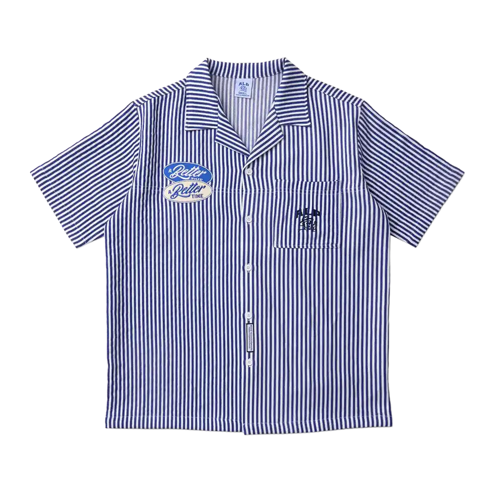 トップス STRIPE MECHANIC SHIRTS / M ALP General Store Mechanic's Shirt Blue Stripe | ALP Nicotine Pouches