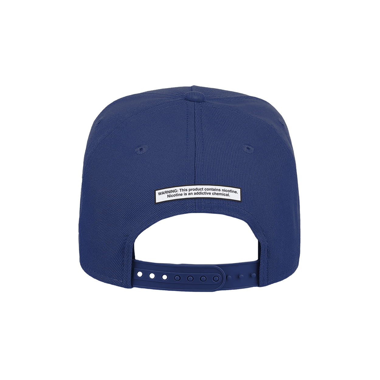 ALP nicotine pouches logo baseball cap in solid blue with white embroidered lettering.