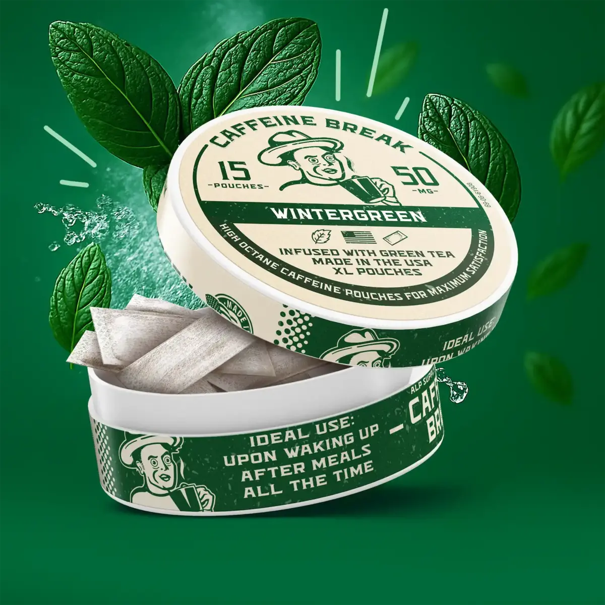 Wintergreen Caffeine Pouches