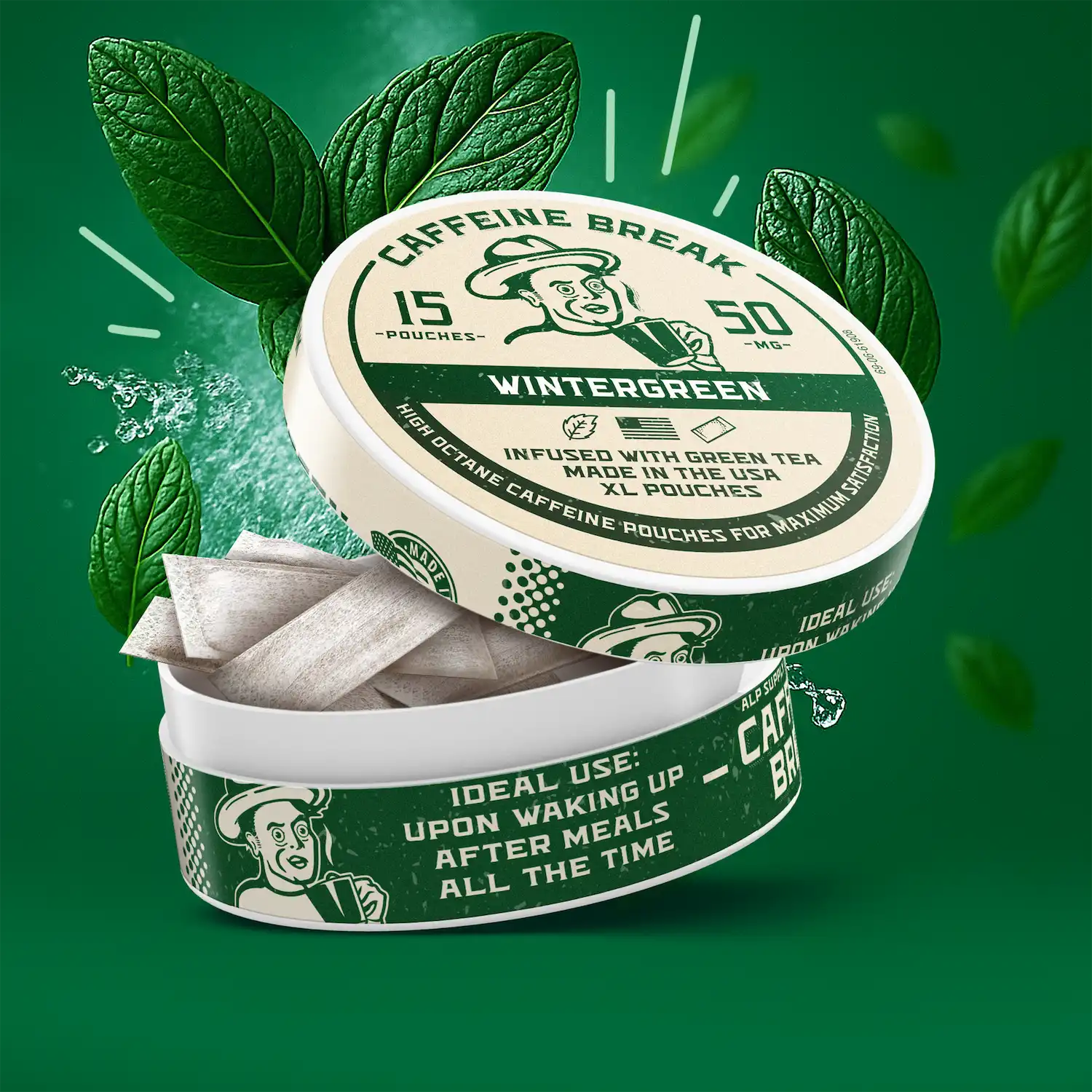 Wintergreen Caffeine Pouches